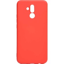 Hesaplı Dünya Huawei Mate 20 Lite Kılıf Mat Renkli Esnek Silikon Kırmızı Renk Prm