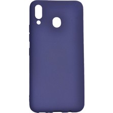 Hesaplı Dünya Honor 8x Kılıf Mat Renkli Esnek Silikon Lacivert Renk Prm