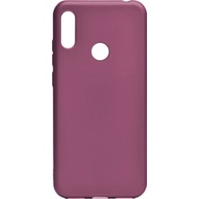 Hesaplı Dünya Huawei Y6S 2019 Kılıf Mat Renkli Esnek Silikon Mürdüm Renk Prm