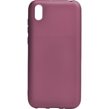 Hesaplı Dünya Huawei Y5 2019 Kılıf Mat Renkli Esnek Silikon Mürdüm Renk Prm