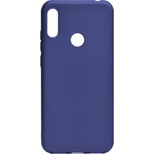 Hesaplı Dünya Huawei Y6S 2019 Kılıf Mat Renkli Esnek Silikon Lacivert Renk Prm