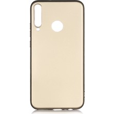 Hesaplı Dünya Huawei P40 Lite E Kılıf Mat Renkli Esnek Silikon Gold Renk Prm