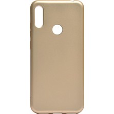 Hesaplı Dünya Huawei Y6S 2019 Kılıf Mat Renkli Esnek Silikon Gold Renk Prm
