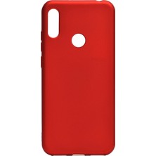 Hesaplı Dünya Huawei Y6S 2019 Kılıf Mat Renkli Esnek Silikon Kırmızı Renk Prm