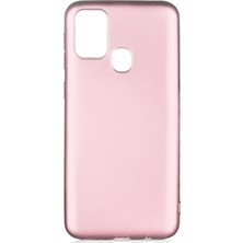 Hesaplı Dünya Samsung Galaxy M31 Kılıf Mat Renkli Esnek Silikon Rosegold Renk Prm