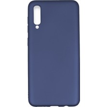 Hesaplı Dünya Samsung Galaxy A70 Kılıf Mat Renkli Esnek Silikon Lacivert Renk Prm