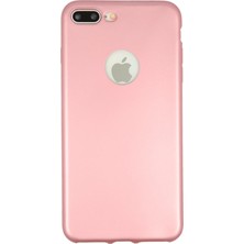 Hesaplı Dünya iPhone 7 Plus Kılıf Mat Renkli Esnek Silikon Rosegold Renk Prm