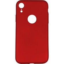 Hesaplı Dünya iPhone Xr Kılıf Mat Renkli Esnek Silikon Kırmızı Renk Prm
