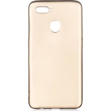 Hesaplı Dünya Oppo A12 Kılıf Mat Renkli Esnek Silikon Gold Renk Prm