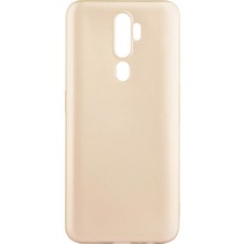 Hesaplı Dünya Oppo A5 2020 Kılıf Mat Renkli Esnek Silikon Gold Renk Prm