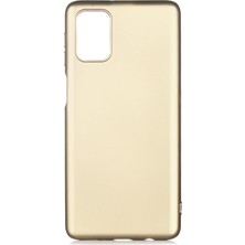 Hesaplı Dünya Samsung Galaxy M31S Kılıf Mat Renkli Esnek Silikon Gold Renk Prm