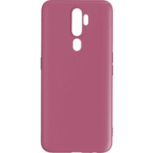 Hesaplı Dünya Oppo A9 2020 Kılıf Mat Renkli Esnek Silikon Mürdüm Renk Prm