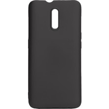 Hesaplı Dünya Oppo Reno Kılıf Mat Renkli Esnek Silikon Siyah Renk Prm