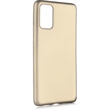 Hesaplı Dünya Samsung Galaxy S20 Fe Kılıf Mat Renkli Esnek Silikon Gold Renk Prm