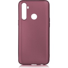 Hesaplı Dünya Realme 6i Kılıf Mat Renkli Esnek Silikon Mürdüm Renk Prm