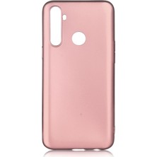 Hesaplı Dünya Realme 6i Kılıf Mat Renkli Esnek Silikon Rosegold Renk Prm