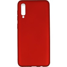 Hesaplı Dünya Samsung Galaxy A70 Kılıf Mat Renkli Esnek Silikon Kırmızı Renk Prm