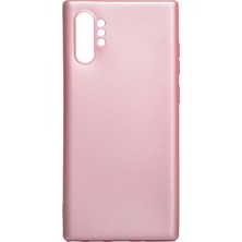 Hesaplı Dünya Samsung Galaxy Note 10 Plus Kılıf Mat Renkli Esnek Silikon Rosegold Renk Prm