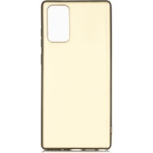 Hesaplı Dünya Samsung Galaxy Note 20 Kılıf Mat Renkli Esnek Silikon Gold Renk Prm