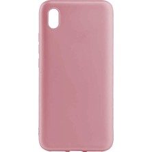 Hesaplı Dünya Xiaomi Redmi 7A Kılıf Mat Renkli Esnek Silikon Rosegold Renk Prm