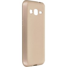 Hesaplı Dünya Samsung Galaxy J2 Kılıf Mat Renkli Esnek Silikon Gold Renk Prm