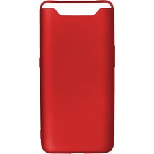 Hesaplı Dünya Samsung Galaxy A80 Kılıf Mat Renkli Esnek Silikon Kırmızı Renk Prm