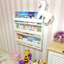 Venice Home Montessori Eğitici Çocuk Kitaplığı Mat Beyaz Mdf, 3 Katlı Montessori Kitaplık