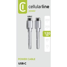 Cellularline Usb-C To Usb-C Kablo Beyaz