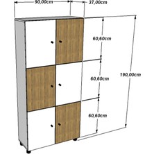 3G Tasarım Altı Kapaklı Çok Amaçlı Okul ve Ofis Dolabı