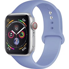 Bagies Apple Watch Uyumlu Se 44MM Kayış Spor Silikon Kordon - Lila