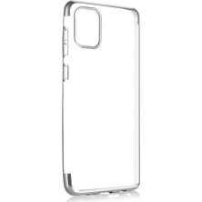 Zore Xiaomi Mi 10 Lite Kılıf Zore Dört Köşeli Lazer Silikon Kılıf Gri