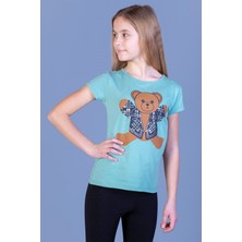 Toontoy Kids Toontoy Kız Çocuk Ayıcık Baskılı Tişört
