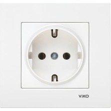 Viko Karre Beyaz Topraklı Priz+Çerçeve 5li Paket