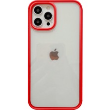 Coverzone Apple iPhone 12 Pro Max Kılıf Buzlu Arka Yüzey Ness Kapak Kırmızı