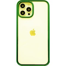 Coverzone Apple iPhone 12 Pro Max Kılıf Buzlu Arka Yüzey Ness Kapak Açık Yeşil