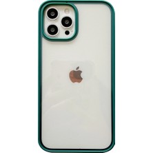 Coverzone Apple iPhone 12 Pro Max Kılıf Buzlu Arka Yüzey Ness Kapak Koyu Yeşil
