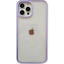 Coverzone Apple iPhone 12 Pro Max Kılıf Buzlu Arka Yüzey Ness Kapak Mor