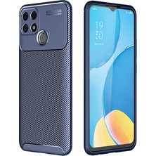 Coverzone Oppo A15S Kılıf Karbon Delüx Tpu Silikon Lacivert