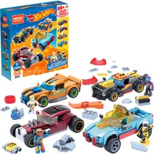 Mega Construx Hot Wheels Aksesuarlı Dörtlü Araç Seti, Toplam 485 Blok ve Parça, 4 Mikro Figür 5 Yaş ve Üzeri İçin Gvm13