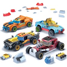 Mega Construx Hot Wheels Aksesuarlı Dörtlü Araç Seti, Toplam 485 Blok ve Parça, 4 Mikro Figür 5 Yaş ve Üzeri İçin Gvm13