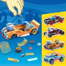 Mega Construx Hot Wheels Aksesuarlı Dörtlü Araç Seti, Toplam 485 Blok ve Parça, 4 Mikro Figür 5 Yaş ve Üzeri İçin Gvm13