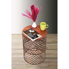 Venon Aydınlatma Venon Home Metal Modern Sehpa (350X480) Siyah Bakır Patine