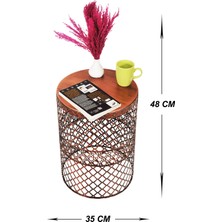 Venon Aydınlatma Venon Home Metal Modern Sehpa (350X480) Siyah Bakır Patine