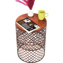 Venon Aydınlatma Venon Home Metal Modern Sehpa (350X480) Siyah Bakır Patine