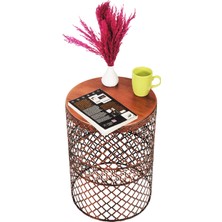 Venon Aydınlatma Venon Home Metal Modern Sehpa (350X480) Siyah Bakır Patine
