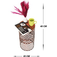 Venon Aydınlatma Venon Home Metal Modern Sehpa (250X480) Siyah Bakır Patine