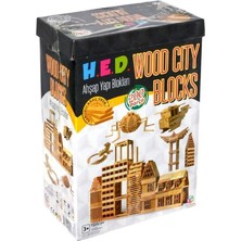 Hobi Eğitim Dünyası Ahşap Yapı Blokları Wood City Blocks 200 Parça