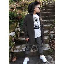 Quzucuk Kids Erkek Çocuk Kedi Figürlü Kargo Pantalonlu Takım