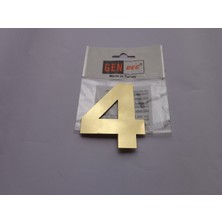 Gendec 8 cm Altın Sarı Paslanmaz Metal No:4  Kapı Numarası ,villa ,birim No
