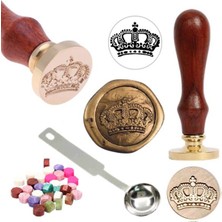 Profisher Mektup Damga Mühürü Kraliyet Tacı + 30 Mühür Mumu + Eritme Kaşığı
